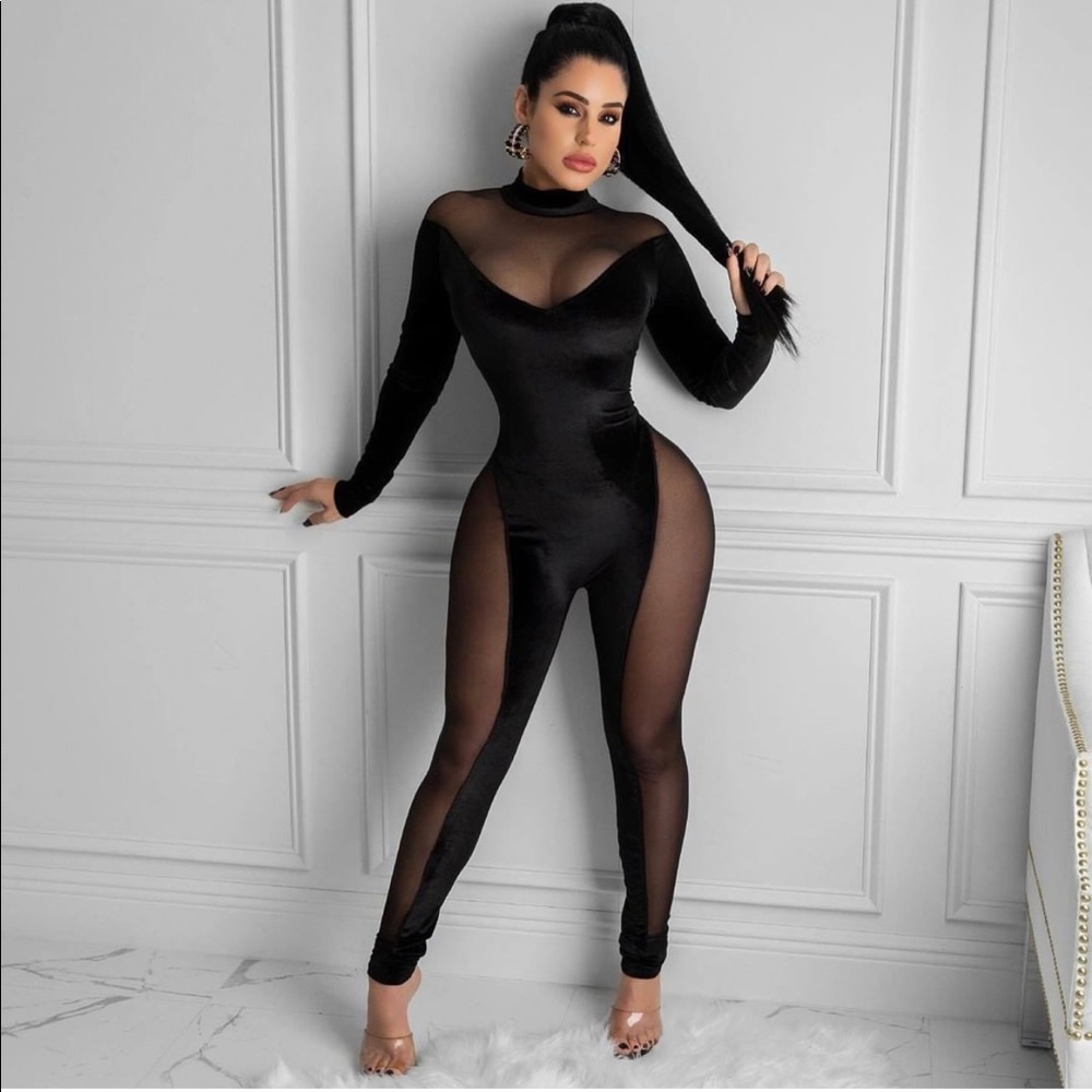 Suede / Mesh Jumpsuit